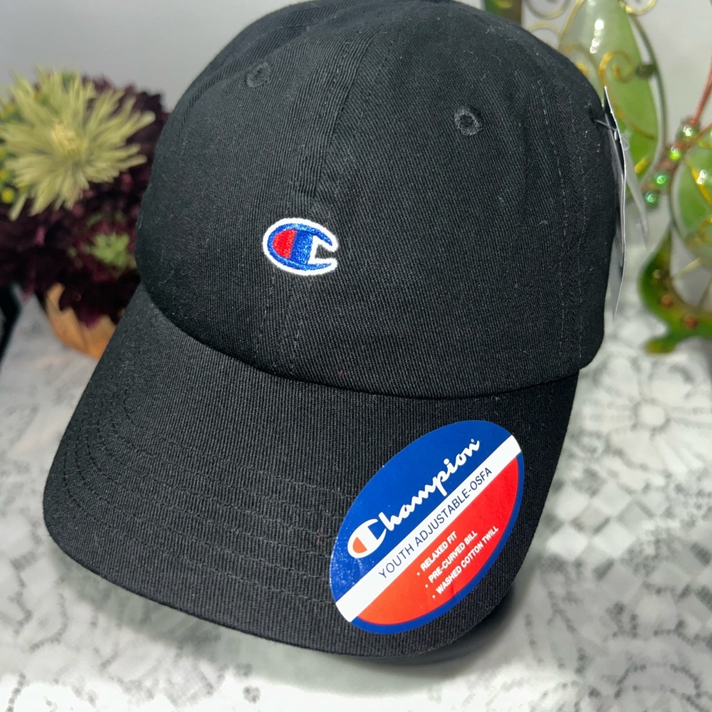 Youth Adjustable Champion Classic Black Cap